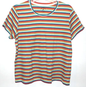 White Stag Womens Shirt Sleeve T Shirt XL Cotton Striped - Picture 1 of 6