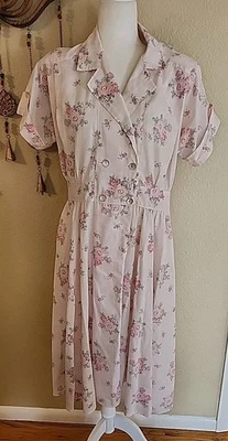 Vestido Sansage Vintage Rosa Floral Talla Grande Foto 1 de 4