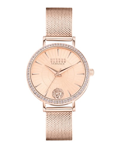 Versus Versace Orologio Donna Mar Vista Cristallo Oro Rosa 34mm Bracciale Moda