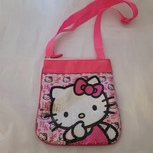 Bolso Bandolera Sanrio Hello Kitty 2013 Bolso Pequeño Lentejuelas Rosa y Blanco FAB - Imagen 1 de 8