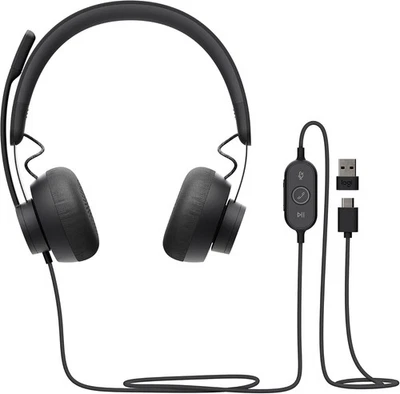 Logitech Zone Wired Headset for Microsoft Teams USB-C & USB-A Adapter Graphite - Image 1 of 4