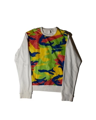 Dsquared2 Camouflage Designer Crewneck Sweater Men's Size XXL but fits XL - Image 1 of 4