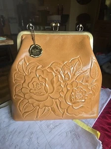 Patricia Nash Biscuit Novela floral tooled leather Purse W Two straps - Picture 1 of 10