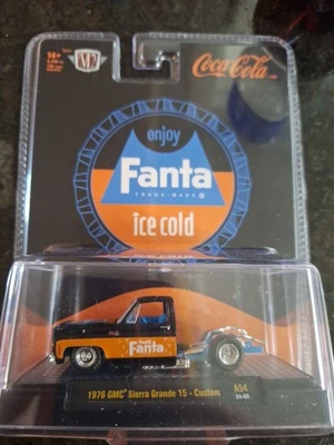 M2 Machines 1:64 Fanta 1976 GMC Sierra Grande 15 Custom Orange/Black A54 NIB - Image 1 of 2