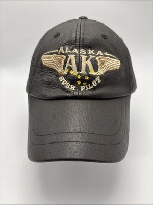 Sombrero de cuero Alaska Bush Pilot - Gorra marrón ajustable AK Foto 1 de 4