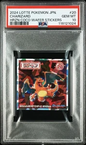 2024 Lotte Pokemon Charizard HRZN COCO Wafer Sticker No.20 PSA10 - Bild 1 von 6