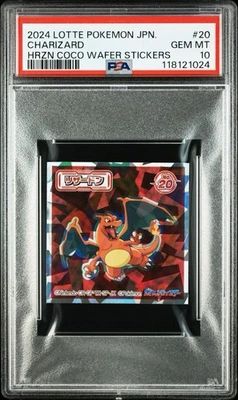 2024 Lotte Pokemon Charizard HRZN COCO Wafer Sticker No.20 PSA10 - Image 1 of 4