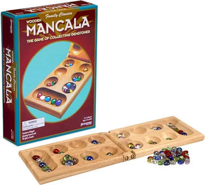 Juego de Mesa Mancala | Divertida Mesa Clásica para Adultos y Niños | Incluye 48 Cristal Hombre Foto 1 de 4