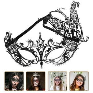 Maschera in metallo con strass maschere a farfalla per donna maschera donna - Foto 1 di 12