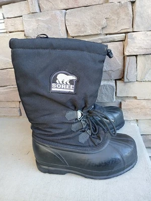 Sorel Glacier Boots Men's 9 Black Waterproof Cold Weather Snow Winter NM1042-010 - Image 1 of 4