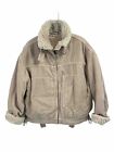 BDG Urban Outfitters Tan Corduroy bombardier shearling veste doublée taille grande