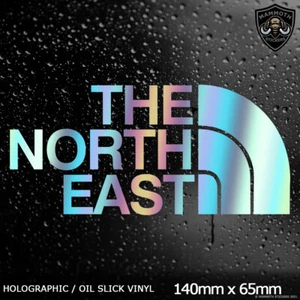 THE NORTH EAST Sticker Oil Slick Foil Decal Vinyl Car Van Window Bumper T5 Surf - Picture 1 of 2