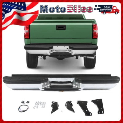 For 1988-2000 Chevy Silverado GMC Sierra C/K 1500 2500 Chrome Steel Rear Bumper Foto 1 de 4