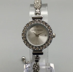 Alexis Bendel Watch Women 23mm Silver Tone Bling Adjustable Bracelet Band - Picture 1 of 16