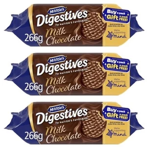 McVitie's Milk Chocolate Digestive Biscuits 266g (Pack of 3) Perfect gift. - Picture 1 of 3