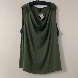 MISSIMO Stretch shirt blouse 3X Green NWT SLEEVELESS - Picture 1 of 7