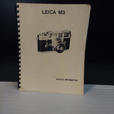 Leica M3 35mm Film Camera Body Service MANUAL VERY RARE VINTAGE  - Image 1 of 4