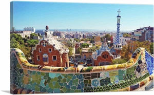 ARTCANVAS Barcelona City Spain Canvas Art Print - Picture 1 of 11