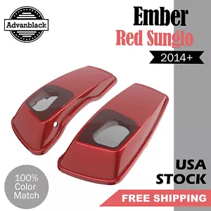 Advanblack Ember Red Sunglo 6x9" Saddlebag Speaker Lids Audio Cover Fits Harley - Picture 1 of 7