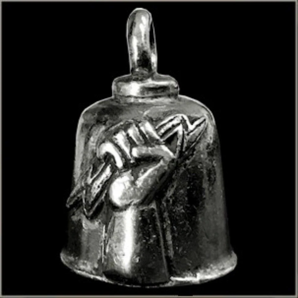 Rayo de mano para electricista Gremlin Bell de peltre para motocicleta hecho en EE. UU. Foto 1 de 3