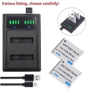 NB-6L Battery or Charger for Canon NB-6LH CB2LY PowerShot SX530 HS IXUS 200 IS - Picture 1 of 25