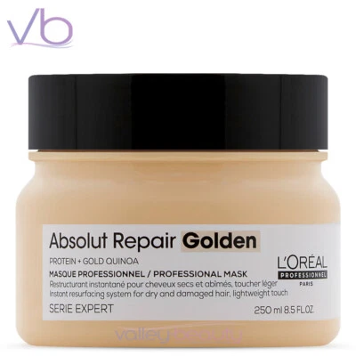  Mascarilla Dorada L'OREAL Serie Expert Absolut Repair | Cabello Fino - Medio Dañado Foto 1 de 2