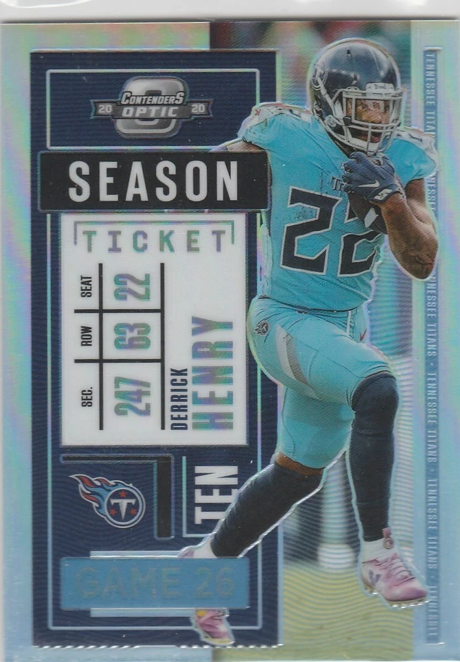 2020 Panini Contenders Optic Season Ticket Silver Prizm Derrick Henry #56 Titans - Image 1 of 1