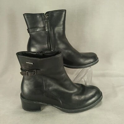 Botines Rockport de cuero negros para mujer talla 5,5 cremallera bloque curación Foto 1 de 4