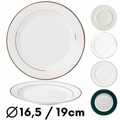 Dessertteller Porzellan Teller Geschirr Servierteller Rund Farbwahl 16,5 / 19 cm - Bild 1 von 4