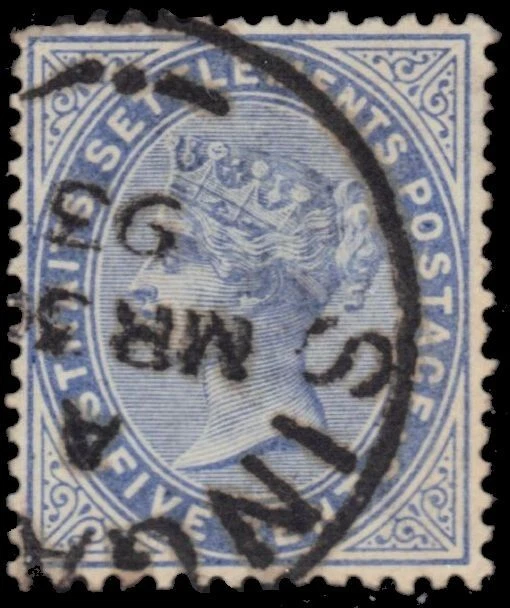 STRAITS SETTLEMENTS 45 (SG65) - Rainha Vitória "1883 Ultramarino" (pb60862) - Imagem 1 de 1