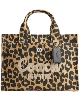 COACH CARGO TOTE LEOPARD PRINT NWT MEDIUM CANVAS CP770 - Picture 1 of 5