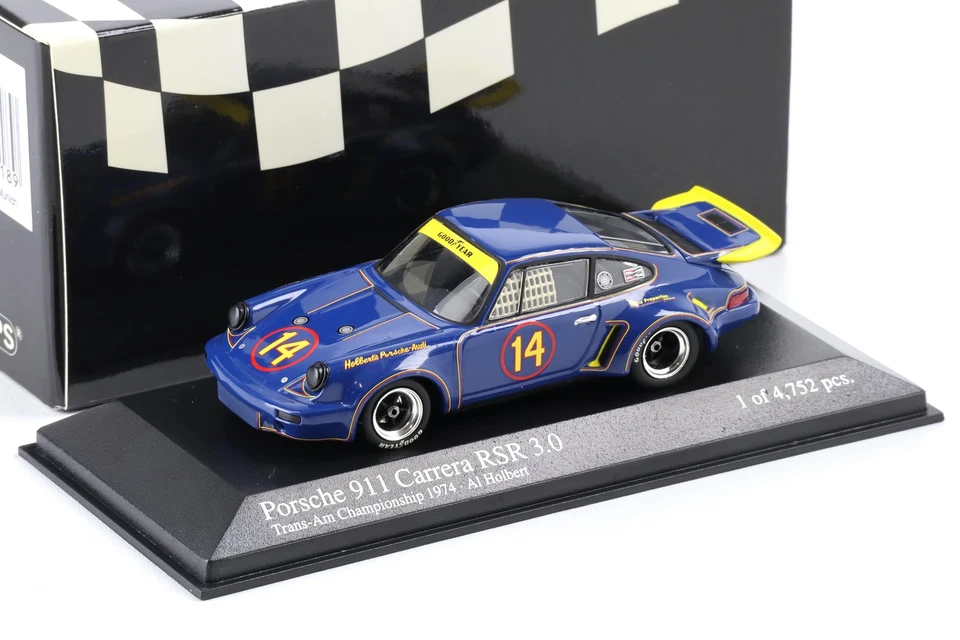 1:43 Minichamps Porsche 911 Carrera RSR 3.0 TRANS AM 1974 Al Colbert #14 - Immagine 1 di 3