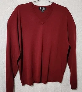 Brooks Brothers Men XL Wool Saxxon Vneck Long Sleeve Sweater - Picture 1 of 3