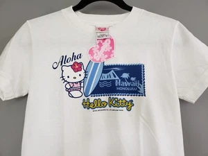 NWT Vintage 2003 Hello Kitty in Hawaii T-Shirt Y2K Sanrio Youth Medium 10/12 - Picture 1 of 7