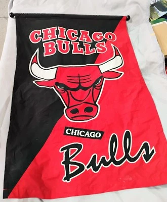 NBA CHICAGO BULLS Basketball Cloth Wall Hanging Flag Banner, Red 42" X 29"  - Image 1 of 4