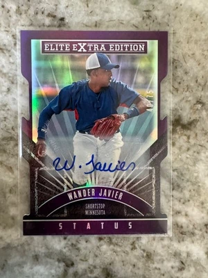Wander Javier 2015 Elite Extra Edition Status Purple Die-Cut Prospects /75 Auto - Image 1 of 2