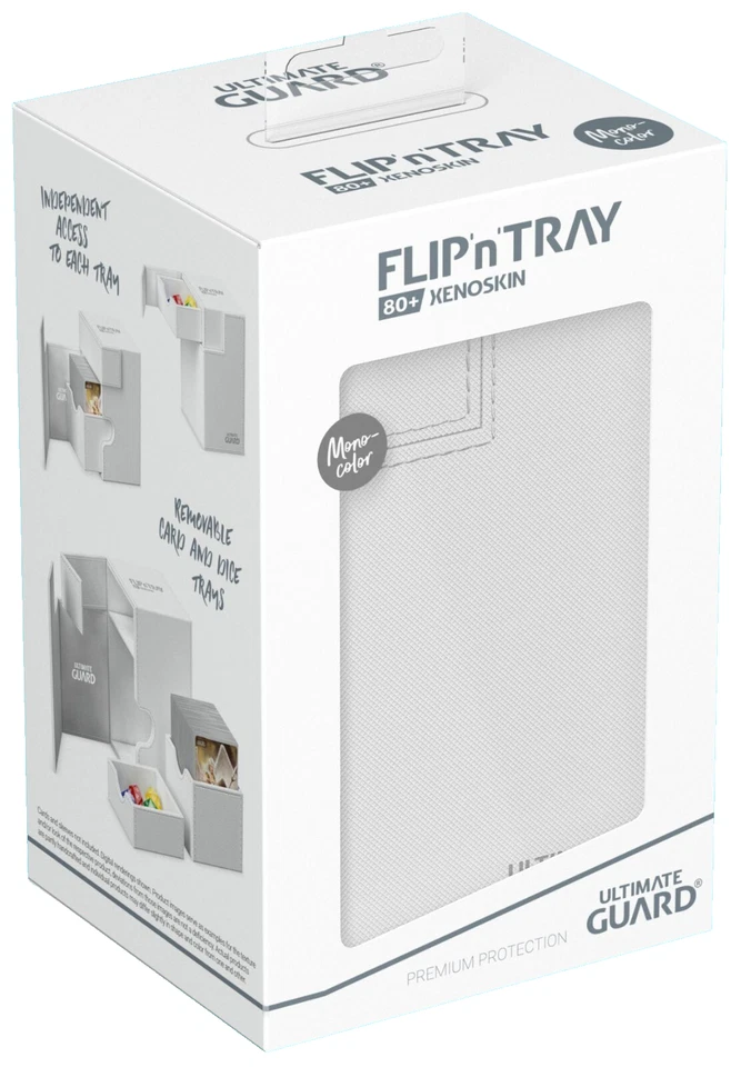 Ultimate Guard Bandeja Abatible Blanca 80+ Estuche Monocolor Mazo Caja de Tarjetas Xenoskin ccg Foto 1 de 4