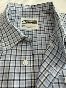 MOUNTAIN KHAKIS Men's Long Sleeve Button Front Shirt SIZE LARGE Blue Plaid - Picture 1 of 9
