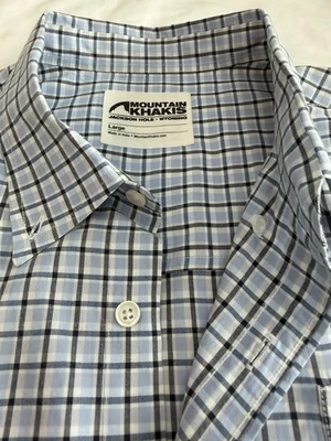 MOUNTAIN KHAKIS Men's Long Sleeve Button Front Shirt SIZE LARGE Blue Plaid - Image 1 of 4