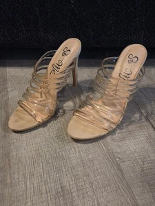 Mules donna So Me beige tacco alto stiletto quadrato punta aperta formale 7,5 RL303 - Foto 1 di 7