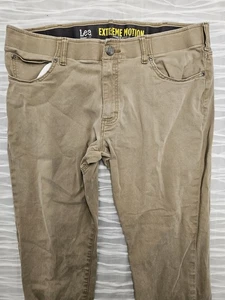 Lee Chino Pants Mens 38x30 Beige Lee Extreme Comfort Stretch Relaxed Fit - Picture 1 of 7