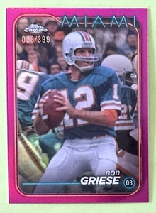 2024 Topps Cromo Bob Griese Magenta Refractor #/399 Miami Dolphins Salón de la fama Purdue - Imagen 1 de 3