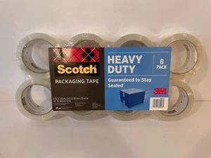 8pk Scotch 3M Clear Shipping Packaging Tape Heavy Duty 54.6 Yds/Roll 437 Yds Ttl - Picture 1 of 5