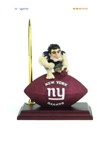 New York Giants Mascot Desk Set With Clock &  Pen Cover