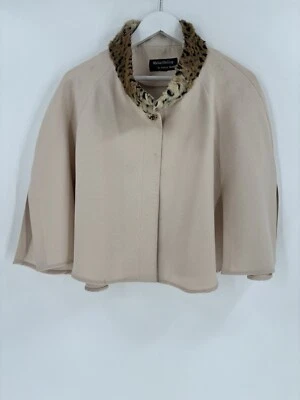 Jaqueta Cabo Vintage Pequena Bege Michael DeGray - George Simonton Estampa Animal - Imagem 1 de 4