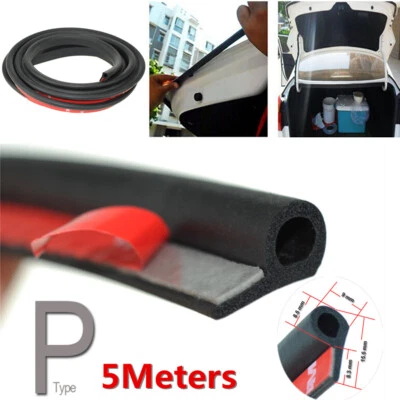 5M Rubber Small P Type Car Door Seal Strip Soundproof Sealing Strip Weatherstrip - Image 1 of 4