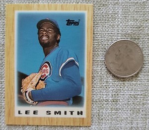 1987 Topps Baseball Major League Leaders Mini #3 Lee Smith Chicago Cubs 