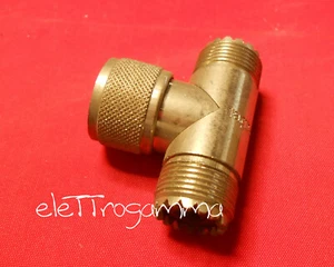 1pz X raccordo UHF PL259 a T femmina-maschio-femmina  (no cina) TAGRA - Picture 1 of 1