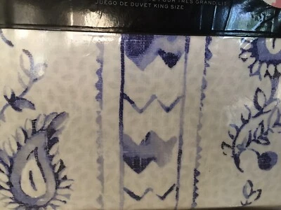 Ralph Lauren NORA PAISLEY AZUL MARINO, BLANCO, AZUL 5 piezas SET EDREDÓN/FALSA/EURO KING nuevo en paquete $655 Foto 1 de 4