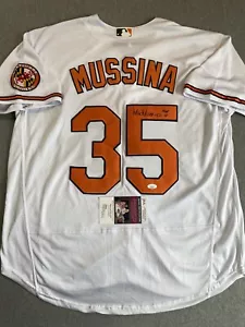 BALTIMORE ORIOLES- MIKE MUSSINA AUTOGRAPH HOME WHITE #35 NIKE JERSEY JSA AM66024 - Picture 1 of 6